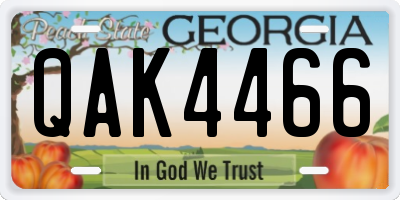 GA license plate QAK4466