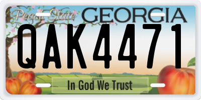 GA license plate QAK4471