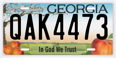 GA license plate QAK4473