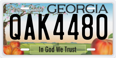 GA license plate QAK4480