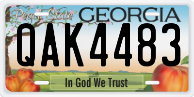 GA license plate QAK4483