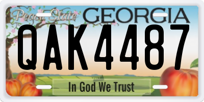 GA license plate QAK4487