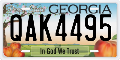 GA license plate QAK4495