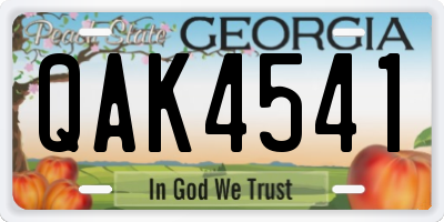 GA license plate QAK4541