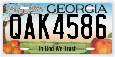 GA license plate QAK4586