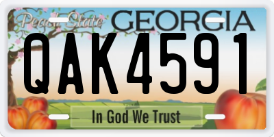 GA license plate QAK4591