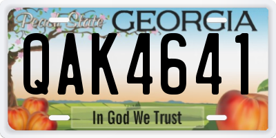 GA license plate QAK4641