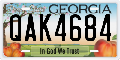 GA license plate QAK4684