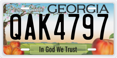 GA license plate QAK4797