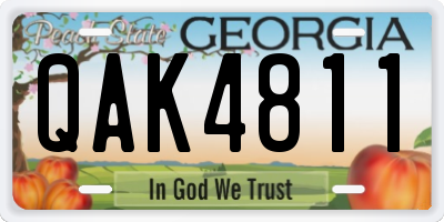 GA license plate QAK4811