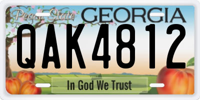 GA license plate QAK4812