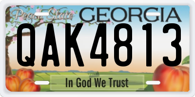 GA license plate QAK4813