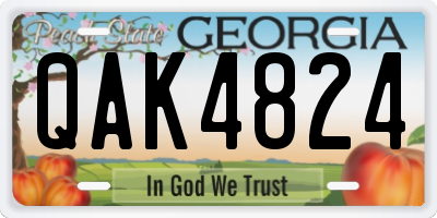 GA license plate QAK4824