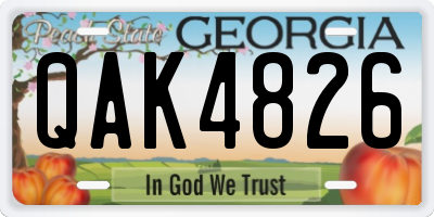 GA license plate QAK4826