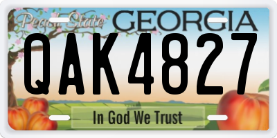 GA license plate QAK4827