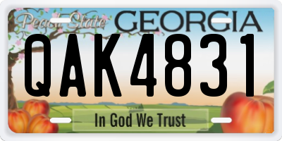 GA license plate QAK4831