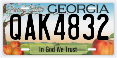 GA license plate QAK4832