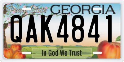 GA license plate QAK4841