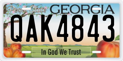 GA license plate QAK4843