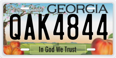 GA license plate QAK4844