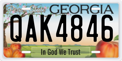 GA license plate QAK4846