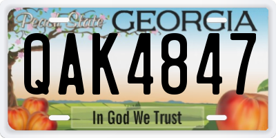 GA license plate QAK4847