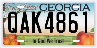 GA license plate QAK4861