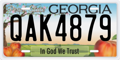 GA license plate QAK4879