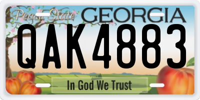 GA license plate QAK4883