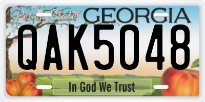 GA license plate QAK5048