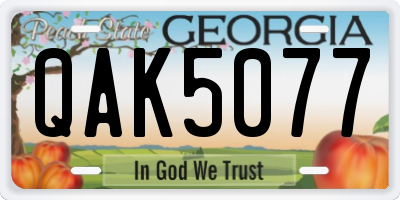 GA license plate QAK5077