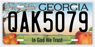 GA license plate QAK5079