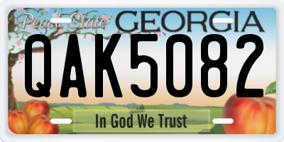 GA license plate QAK5082