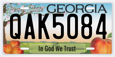 GA license plate QAK5084