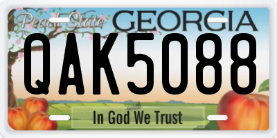 GA license plate QAK5088