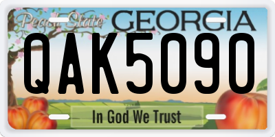 GA license plate QAK5090