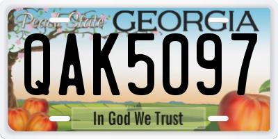 GA license plate QAK5097