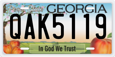 GA license plate QAK5119