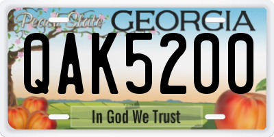 GA license plate QAK5200