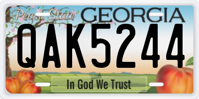 GA license plate QAK5244