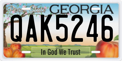 GA license plate QAK5246