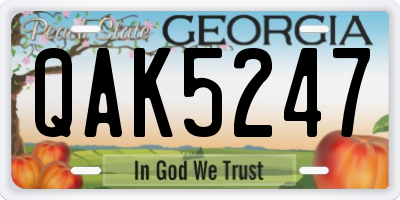 GA license plate QAK5247
