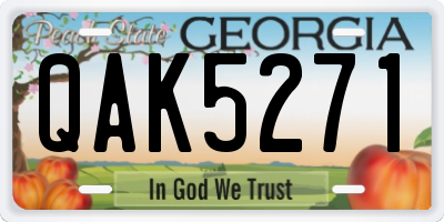 GA license plate QAK5271
