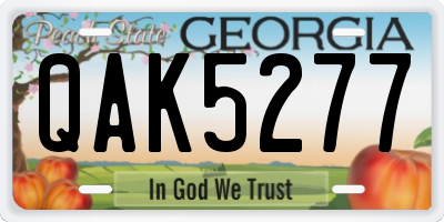 GA license plate QAK5277