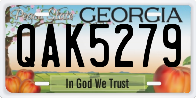 GA license plate QAK5279