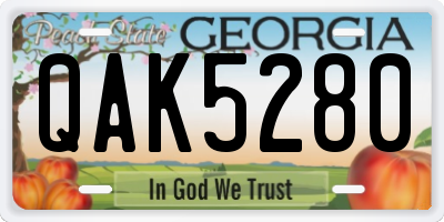 GA license plate QAK5280