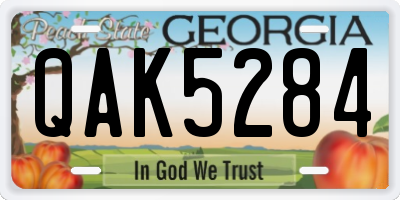 GA license plate QAK5284