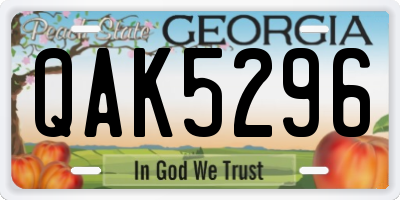GA license plate QAK5296
