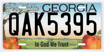 GA license plate QAK5395