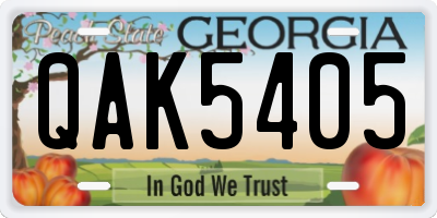 GA license plate QAK5405